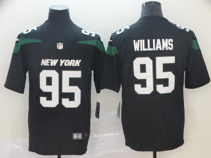 Men's New York Jets #95 Quinnen Williams Black Nike NFL Vapor Limited Jersey