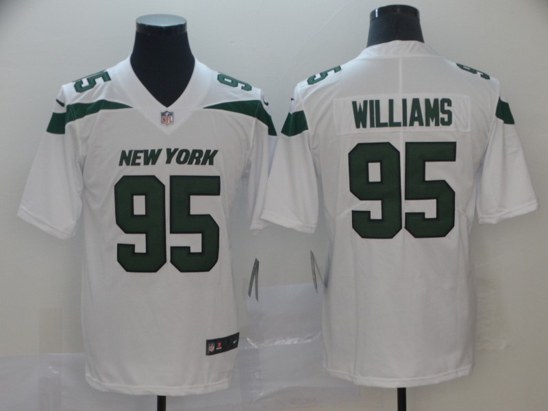 Men's New York Jets #95 Quinnen Williams Nike White NFL Vapor Limited Jersey