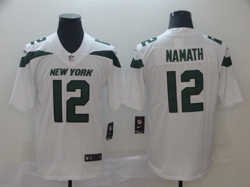 Men's New York Jets #12 Joe Namath Nike White NFL Vapor Limited Jersey