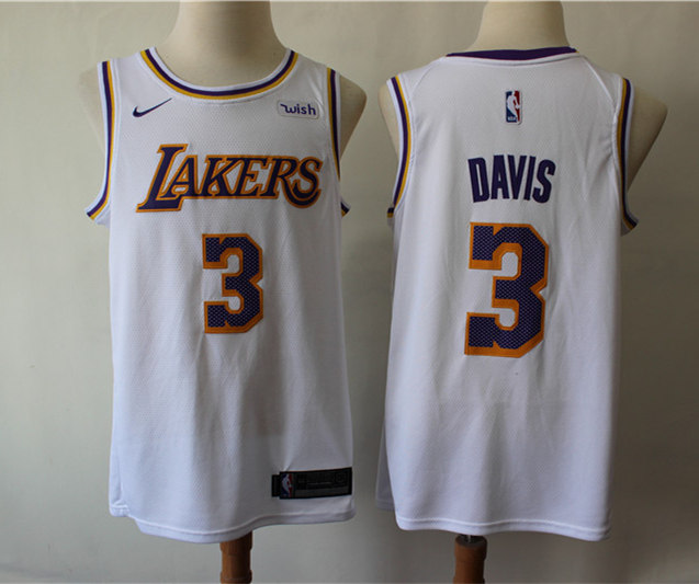 Men's Los Angeles Lakers #3 Anthony Davis Nike White Association Edition Swingman Jersey