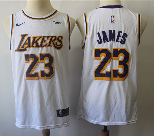 Men's Los Angeles Lakers #23 LeBron James Nike White Association Edition Swingman Jersey