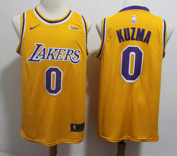 Men's Los Angeles Lakers #0 Kyle Kuzma Nike Gold Icon Edition Swingman Jersey