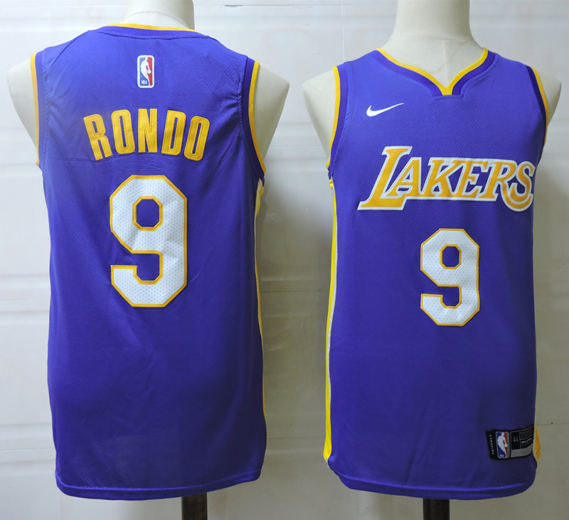Men's Los Angeles Lakers #9 Rajon Rondo Nike Purple Swingman Jersey