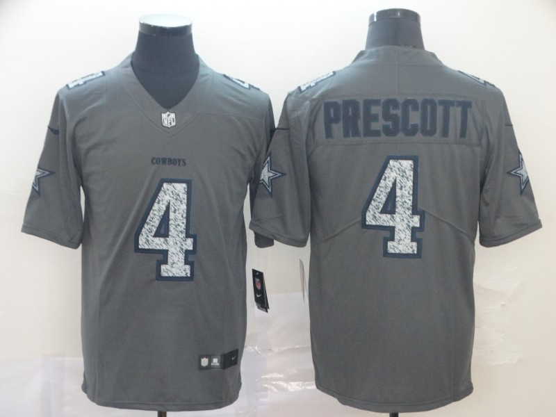 Men's Dallas Cowboys #4 Dak Prescott NFL Pro Line Gray Static Fashion Jersey