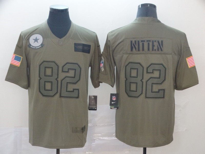 Men's Dallas Cowboys #82 Jason Witten  Nike Olive 2019 Salute to Service Game Jersey