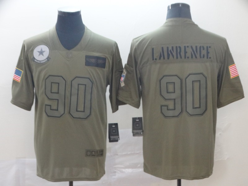 Men's Dallas Cowboys #90 Demarcus Lawrence Nike Olive 2019 Salute to Service Game Jersey