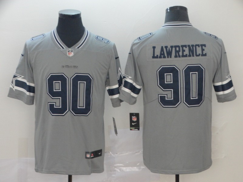 Men's Dallas Cowboys #90 Demarcus Lawrence Nike Gray Inverted Legend Jersey