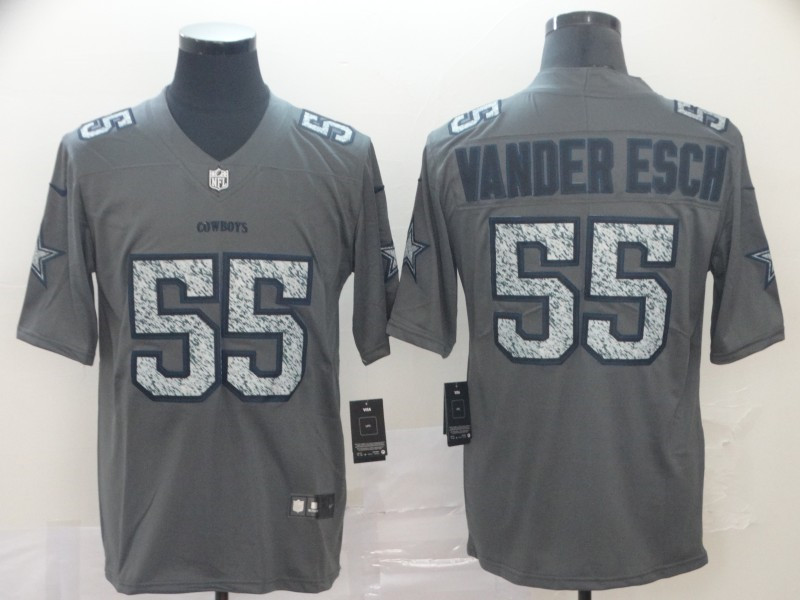 Men's Dallas Cowboys #55 Leighton Vander Esch NFL Pro Line Gray Static Fashion Jerse