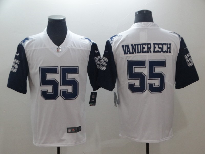 Men's Dallas Cowboys #55 Leighton Vander Esch Nike White Color Rush Legend Player Jersey