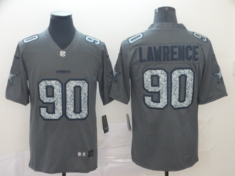 Men's Dallas Cowboys #90 Demarcus Lawrence NFL Pro Line Gray Static Fashion Jersey