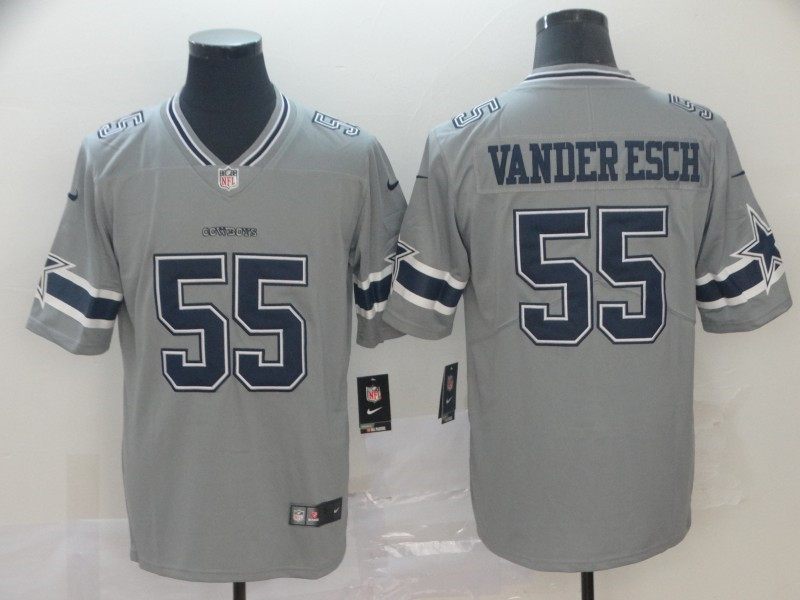 Men's Dallas Cowboys #55 Leighton Vander Esch Grey Nike Inverted Legend Jersey
