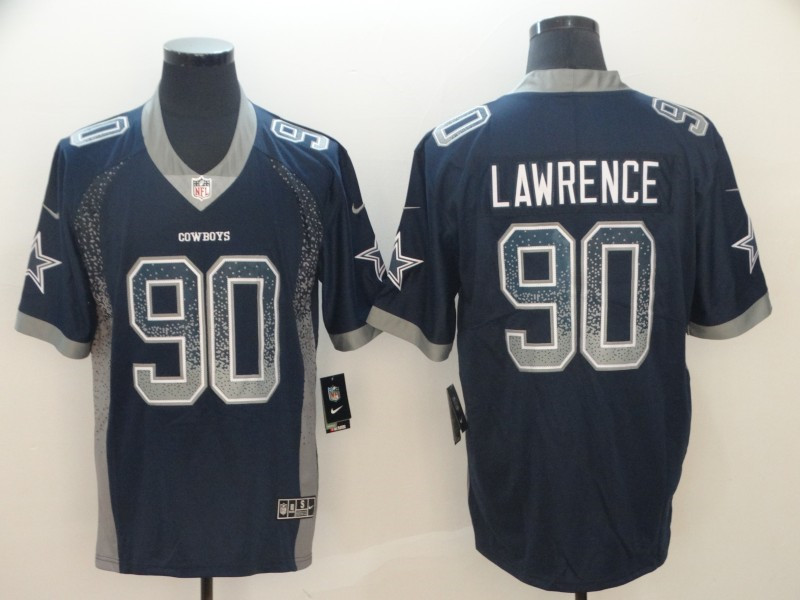 Men's Dallas Cowboys #90 Demarcus Lawrence Navy Nike Drift Fashion Limited Jersey
