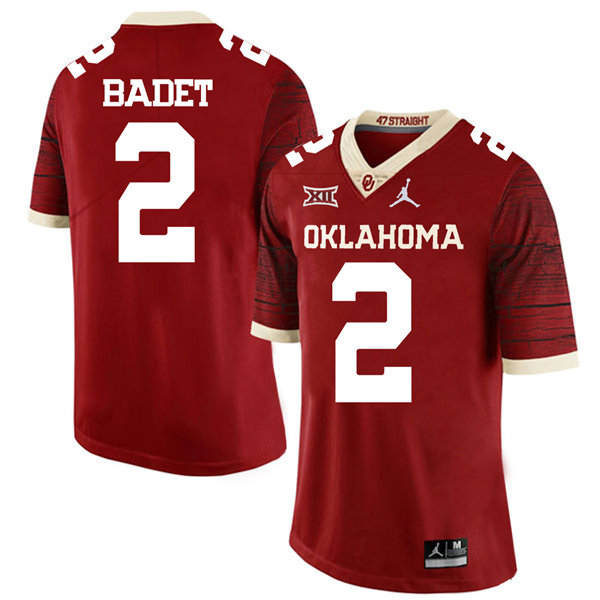 Men's Oklahoma Sooners #2 Jeff Badet  Jordan Crimson Limited Football Jersey 