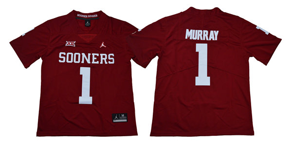 Men's Oklahoma Sooners #1 Kyler Murray Jordan Red Game Football Jersey