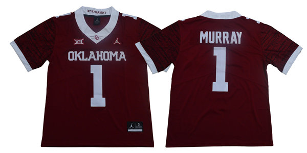 Men's Oklahoma Sooners #1 Kyler Murray Jordan Crimson Limited Football Jersey 