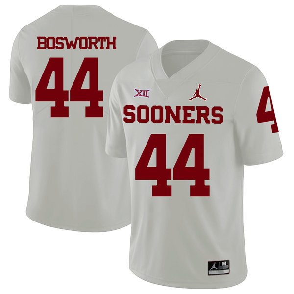 Men's Oklahoma Sooners #44 Brian Bosworth Jordan White Game Football Jersey