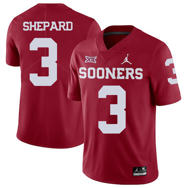Men's Oklahoma Sooners #3 Sterling Shepard Jordan Red Game Football Jersey