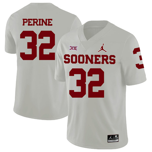 Men's Oklahoma Sooners #32 Samaje Perine  Jordan White Game Football Jersey