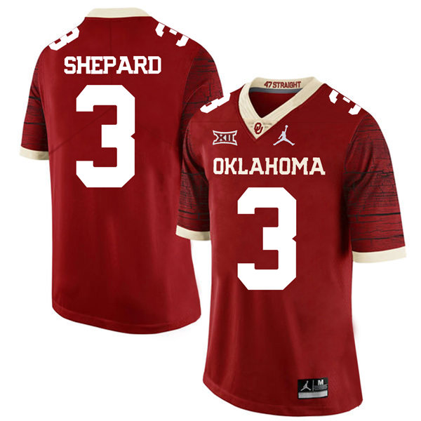 Men's Oklahoma Sooners #3 Sterling Shepard Jordan Crimson Limited Football Jersey 