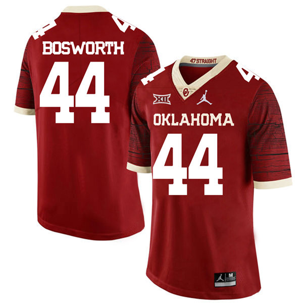 Men's Oklahoma Sooners #44 Brian Bosworth Jordan Crimson Limited Football Jersey 