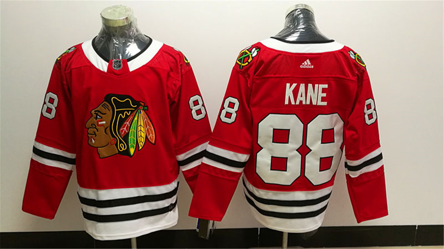 Mens Chicago Blackhawks #88 Patrick Kane Adidas Home Red Jersey