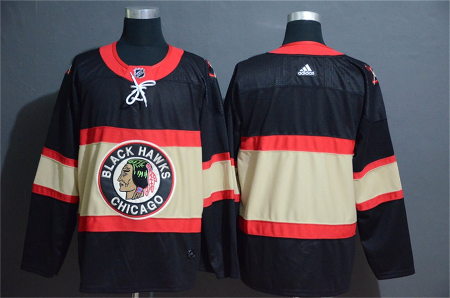 Mens Chicago Blackhawks Blank Adidas Black Third Jersey