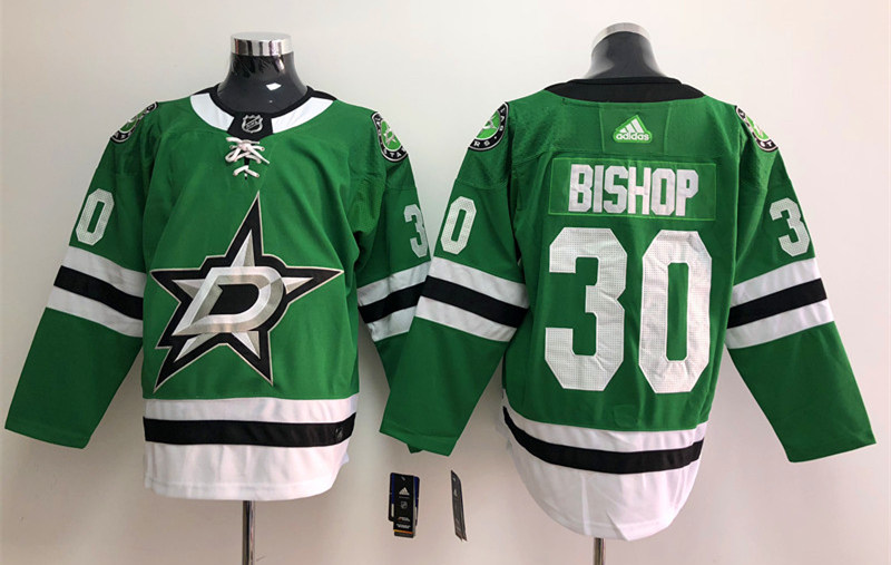 Mens Dallas Stars #30 Ben Bishop Adidas Green Jersey