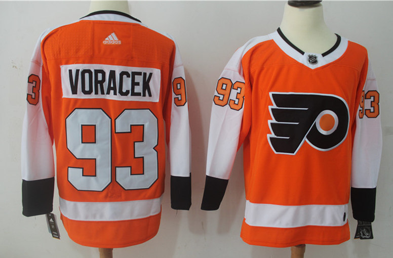 Mens Philadelphia Flyers #93 Jakub Voracek adidas Orange Authentic Jersey