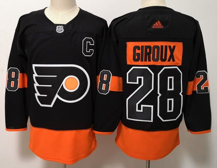 Mens Philadelphia Flyers #28 Claude Giroux adidas Black Alternate Jersey