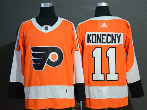 Mens Philadelphia Flyers #11 Travis Konecny adidas Orange Authentic Jersey