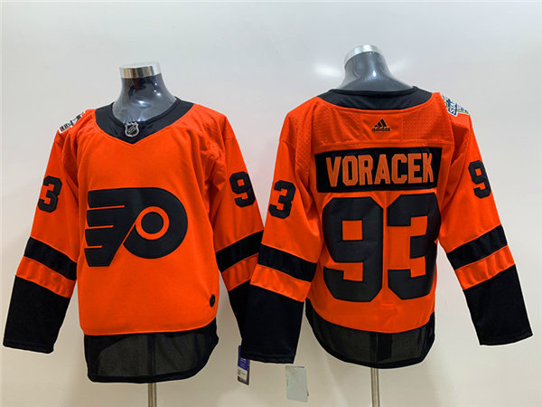 Mens Philadelphia Flyers #93 Jakub Voracek  adidas Orange 2019 NHL Stadium Series Jersey