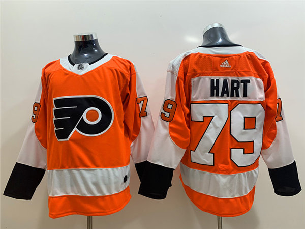 Mens Philadelphia Flyers #79 Carter Hart adidas Orange Authentic Jersey