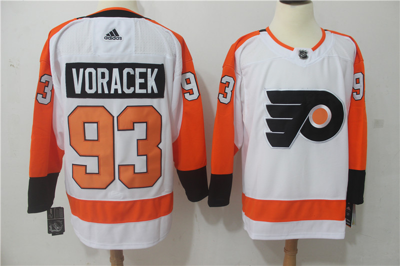 Mens Philadelphia Flyers #93 Jakub Voracek adidas Away White Authentic Jersey