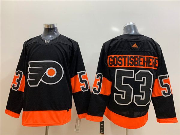 Mens Philadelphia Flyers #53 Shayne Gostisbehere adidas Black Alternate Jersey