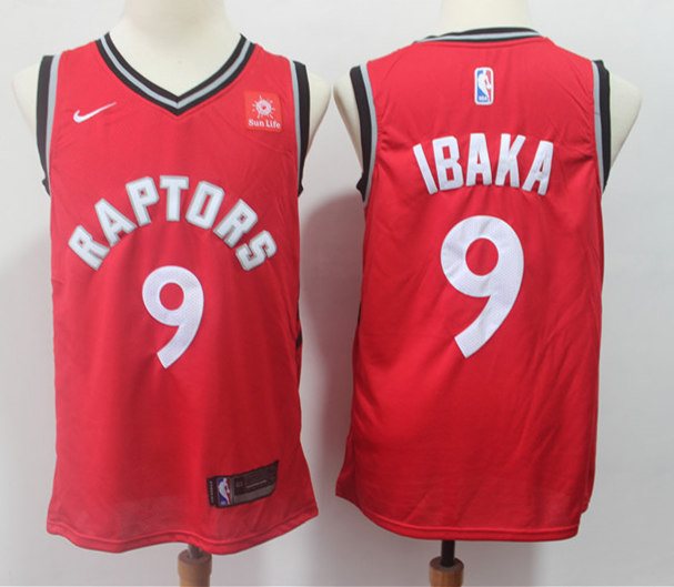 Mens Toronto Raptors #9 Serge Ibaka Nike Red Icon Edition Basketball Jersey 