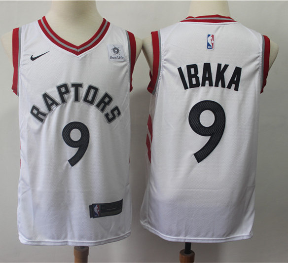 Mens Toronto Raptors #9 Serge Ibaka Nike White Association Editio Basketball Jersey 