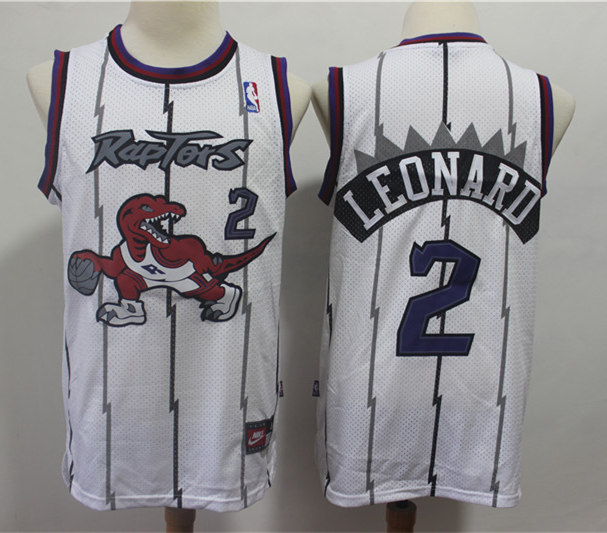 Mens Toronto Raptors #2 Kawhi Leonard White Nike Hardwood Classics Swingman Jersey