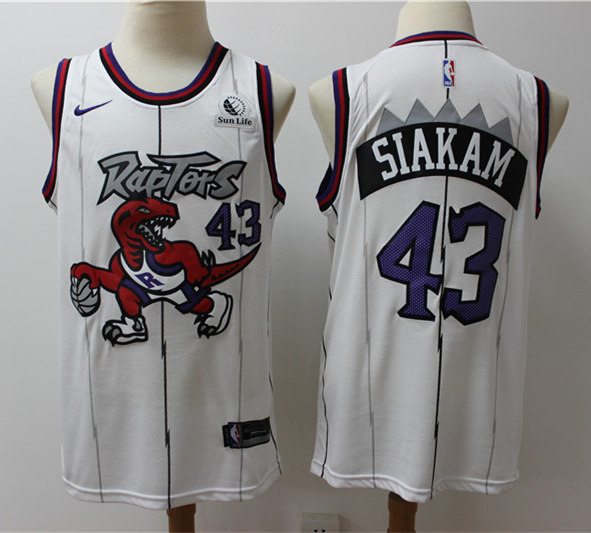 Mens Toronto Raptors #43 Pascal Siakam White Hardwood Classics Jersey
