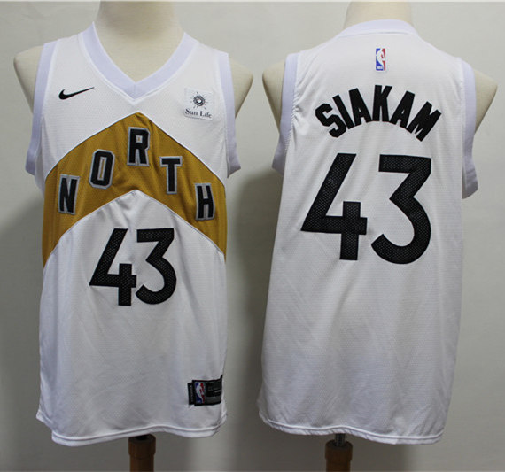 Mens Toronto Raptors #43 Pascal Siakam Nike White 2018-19 City Edition Jersey