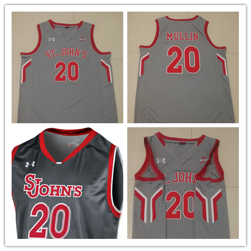 Mens St. John's Red Storm #20 Chris Mullin Under Armour Grey Basketball Jersey