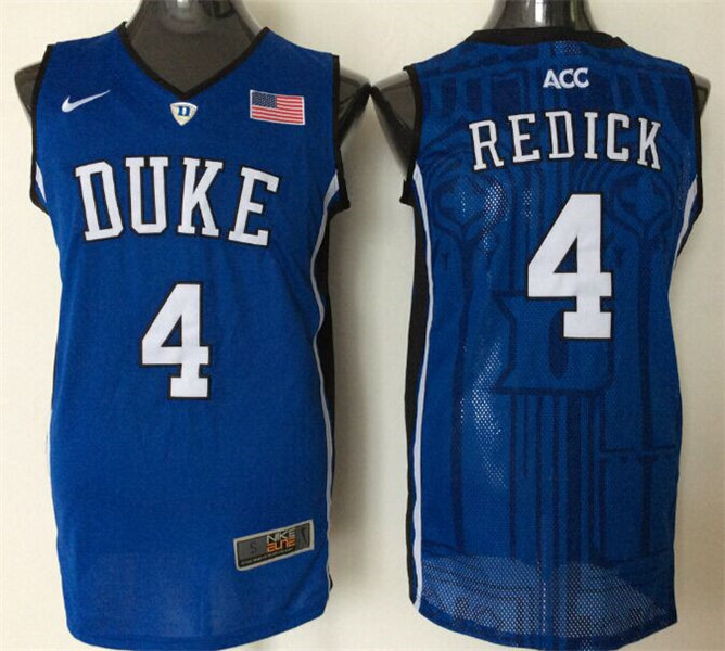 Men's Duke Blue Devils 4 J.J. Redick Nike Blue Elite Basketball Jersey