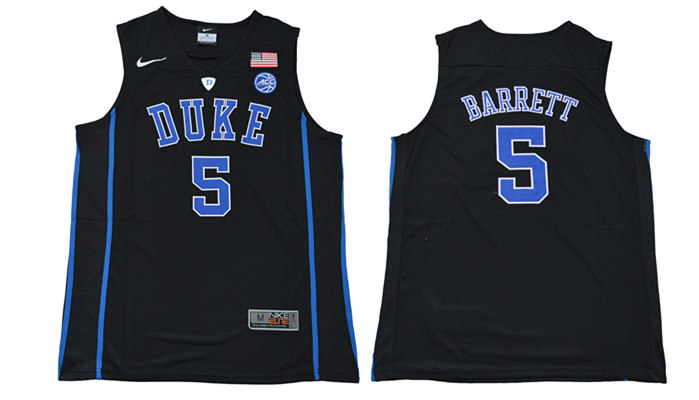 Men's Duke Blue Devils #5 R. J. Barrett Nike Black Limited Basketball Jersey