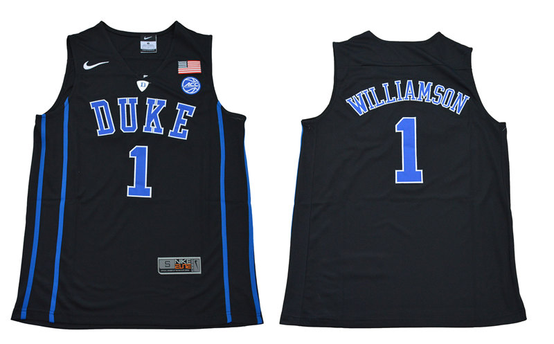Men's Duke Blue Devils #1 Zion Williamson Nike Black Limited Basketball Jersey
