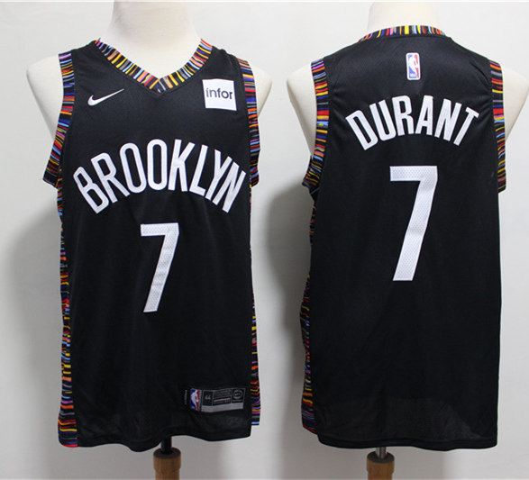 Men's Brooklyn Nets #7 Kevin Durant Nike Black 2019-20 City Edition Jersey