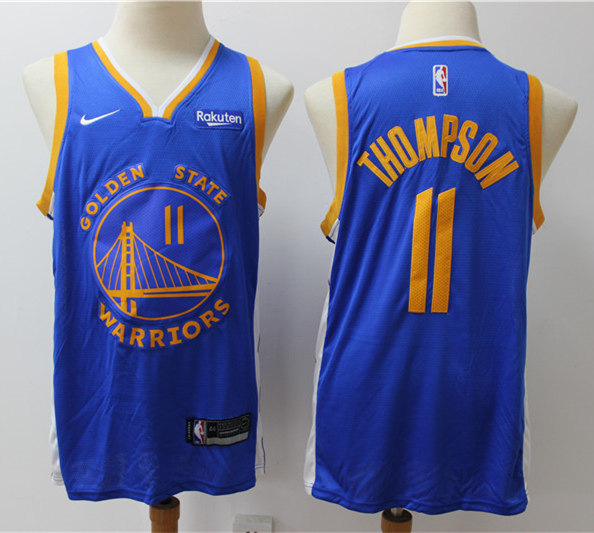 Men's Golden State Warriors #11 Klay Thompson Royal 2019-20 Icon Edition Jersey