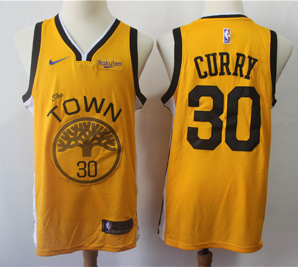 Men's Golden State Warriors #30 Stephen Curry Nike Gold The City Classic Edition Swingman Jersey