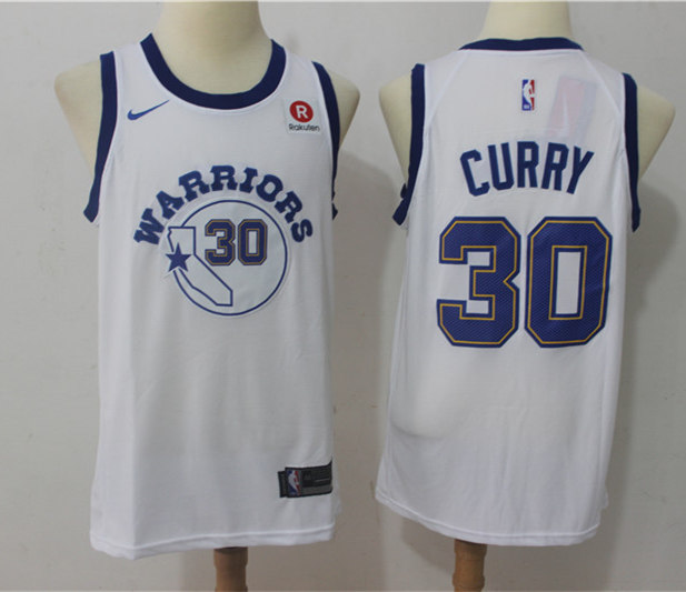 Men's Golden State Warriors #30 Stephen Curry White Hardwood Classics Swingman Jersey