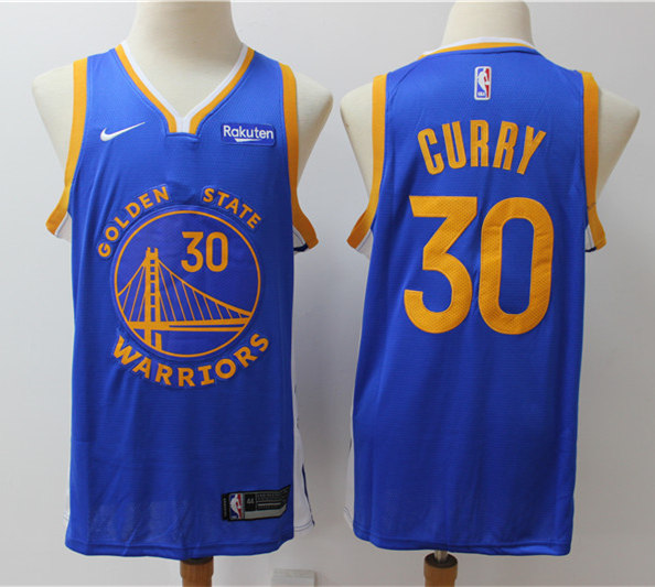Men's Golden State Warriors #30 Stephen Curry  Royal 2019-20 Icon Edition Jersey