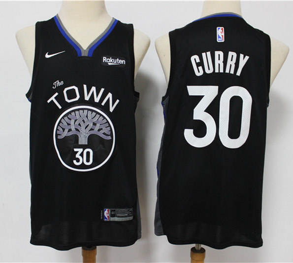 Men's Golden State Warriors #30 Stephen Curry  Nike Black 2019_20 City Edition Swingman Jersey