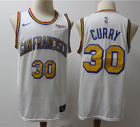 Men's Golden State Warriors #30 Stephen Curry White San Francisco Classic Edition Swingman Jersey